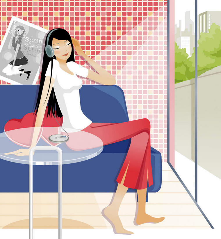 西方人,一个人,无人,坐,闭眼,竖图,插画,室内,白天,正面,数码,科技,植物,餐桌,窗户,沙发,桌子,欧洲,欧洲人,仅一个年轻女性,仅一个女性,仅一个人,阴影,服装,网络,墙,高光,几何,计算机图形,合成,图画,休闲装,玻璃窗,墙壁,墙面,画,树,树木,衣服,绿色,自然,休闲,休闲服,服饰,生长,成长,餐台,电脑合成图,数码合成图,漫画,布艺沙发,写实,具体,具象,年轻女性,女人,女性,白种人,闭眼睛,闭着眼,闭着眼睛,坐着,彩图,全身