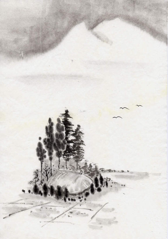 无人,农田,竖图,黑白,室内,白天,正面,绘画,农业,庄稼,农作物,美景,山,树林,植物,许多,飞翔,艺术,大雁,稻田,景观,山峰,云,云朵,山峦,古典,云彩,文化,树,树木,蓝色,绿色,白云,蓝天,天空,自然,工艺品,天,品味,景色,生长,晴朗,成长,美术,高雅,自然风光,国画,水墨画,美学,水墨,晴空,耕地,庄稼田