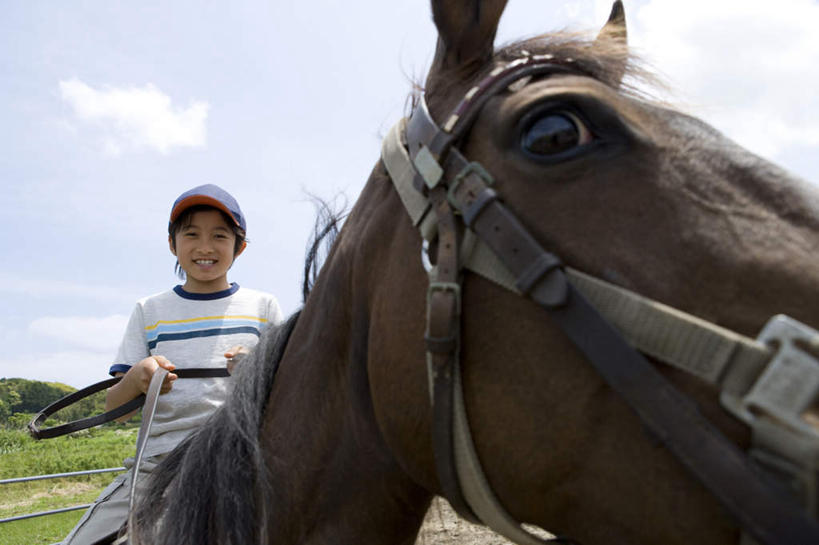 东方人,儿童,一个人,栏杆,坐,笑,微笑,露齿笑,横图,室外,白天,正面,纯洁,草地,草坪,植物,马,野生动物,帽子,亚洲,仅一个男性,仅一个人,握,服装,云,云朵,围栏,拿,云彩,拿着,注视,休闲装,黄种人,运动帽,护栏,一匹,草,小孩,衣服,蓝色,绿色,白云,蓝天,天空,动物,绳子,天,观察,看,仅一个小孩,休闲,休闲服,鸭舌帽,可爱,童年,童趣,握着,运输,服饰,牲畜,晴朗,观看,绳索,察看,缰绳,关注,童真,烂漫,无邪,天真,男孩,男人,男性,亚洲人,孩子,晴空,坐着,半身,彩图,男生