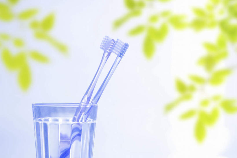 无人,横图,室内,特写,白天,白色背景,正面,杯子,叶子,许多,朦胧,模糊,透明,牙刷,绿叶,两把,一杯,饮用水,玻璃制品,水杯,嫩叶,摄影,影棚,叶,叶片,玻璃杯,彩图,影棚拍摄,拍摄