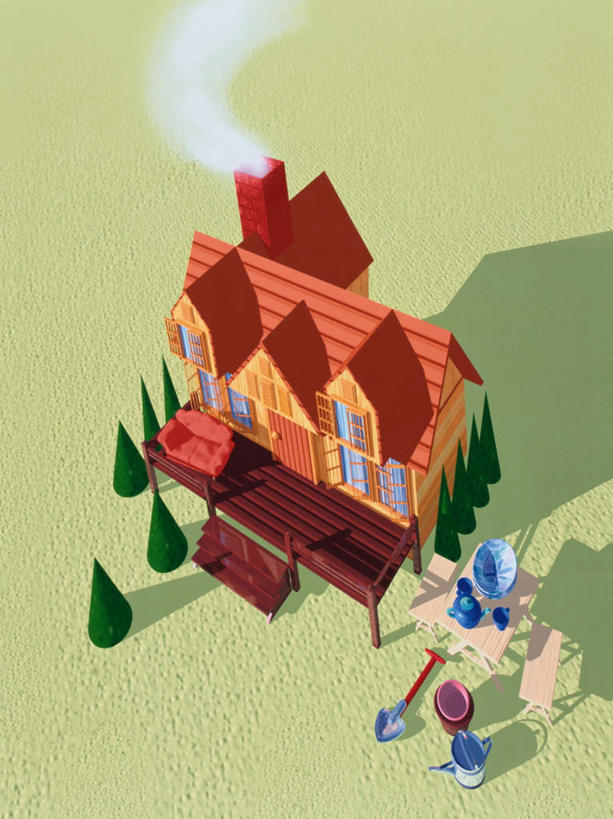 无人,家,交叉,竖图,俯视,室内,白天,数码,科技,植物,别墅,餐桌,桌子,杯子,阴影,网络,铲子,瓷器,房屋,屋子,园艺,云,云朵,公寓,咖啡杯,陶瓷制品,高光,几何,计算机图形,合成,云彩,洋房,楼房,住宅,树,树木,蓝色,绿色,白云,蓝天,天空,自然,天,生长,晴朗,成长,餐台,交织,电脑合成图,数码合成图,瓷杯,写实,具体,具象,相交,交集,穿插,晴空,彩图,高角度拍摄,房子