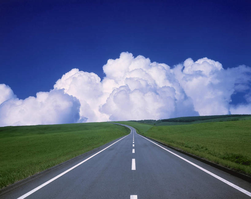 无人,横图,室外,白天,正面,旅游,度假,草地,草坪,美景,植物,道路,路,公路,北海道,日本,亚洲,景观,云,云朵,交通,云彩,娱乐,草,蓝色,绿色,白云,蓝天,天空,自然,天,享受,休闲,景色,放松,晴朗,自然风光,东亚,日本国,北海道地方,北海道岛,晴空,马路,彩图