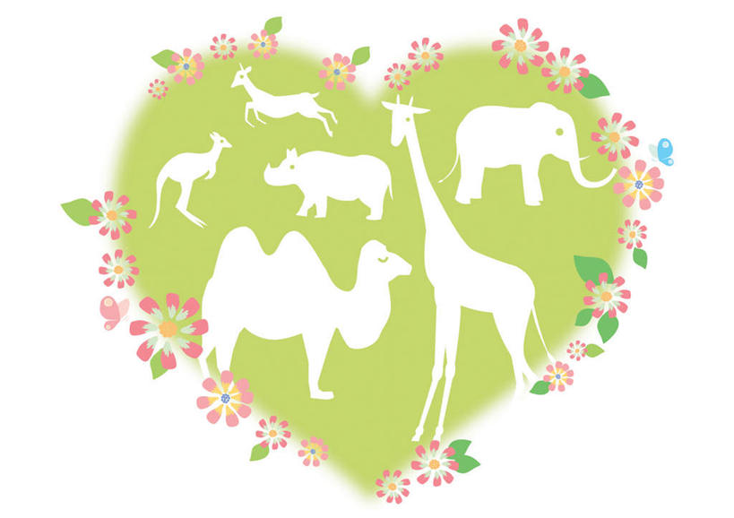 无人,横图,插画,室内,白天,白色背景,正面,爱情,数码,科技,哺乳动物,长颈鹿,大象,袋鼠,河马,鹿,野生动物,许多,阴影,爱心,盛开,网络,高光,几何,计算机图形,浪漫,合成,花蕾,图画,骆驼,画,花,花瓣,花朵,鲜花,粉色,黄色,红色,绿色,紫色,动物,花苞,花蕊,温暖,温馨,心形,恩爱,可爱,活泼,电脑合成图,数码合成图,和睦,漫画,沙漠之舟,写实,具体,具象,育儿袋,双峰骆驼,心型,象,彩图,全身,融洽