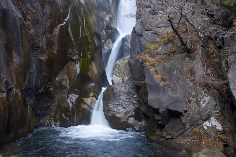 无人,横图,室外,白天,正面,旅游,度假,石头,美景,瀑布,秋季,水,植物,叶子,日本,亚洲,飞溅,湍急,溅,石子,液体,景观,水滴,枯叶,落叶,娱乐,水珠,树,树木,绿色,自然,享受,休闲,景色,放松,流动,生长,成长,喷洒,自然风光,流淌,东亚,本州,本州岛,日本国,中部地方,山梨,山梨县,叶,叶片,跌水,石块,岩石,秋,秋天,彩图