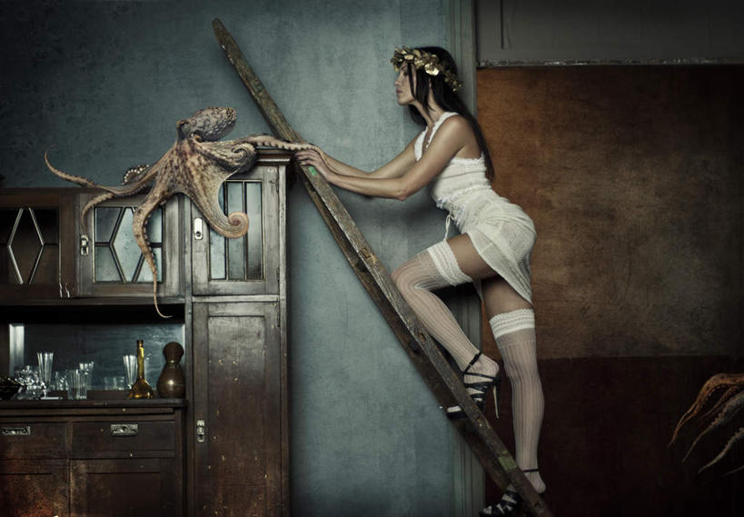 西方人,一个人,站,攀登,横图,室内,白天,侧面,柜子,章鱼,欧洲,欧洲人,仅一个年轻女性,仅一个女性,仅一个人,装饰,花环,梯子,头饰,阶梯,木梯,墙,注视,墙壁,墙面,模型,橱柜,观察,看,站着,爬,观看,上升,华丽,修饰,石吸,死牛,望潮,坐蛸,点缀,察看,关注,衬托,美观,雅致,雅观,登高,年轻女性,女人,女性,白种人,石居,八爪鱼,攀爬,站立,彩图,全身