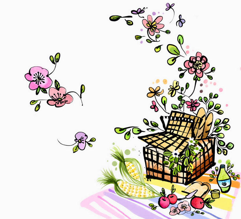 无人,横图,插画,室内,白天,白色背景,正面,聚会,数码,科技,苹果,水果,叶子,许多,阴影,新鲜,盛开,网络,篮子,坐垫,生食,食品,野餐,果实,绿叶,很多,高光,几何,计算机图形,合成,花蕾,图画,画,花,花瓣,花朵,鲜花,食物,三个,粉色,红色,花苞,花蕊,嫩叶,有机食品,绿色食品,电脑合成图,数码合成图,合成图,漫画,写实,具体,具象,野餐垫,野餐地毯,多功能毯,食物篮,野炊,叶,叶片,彩图,野餐篮