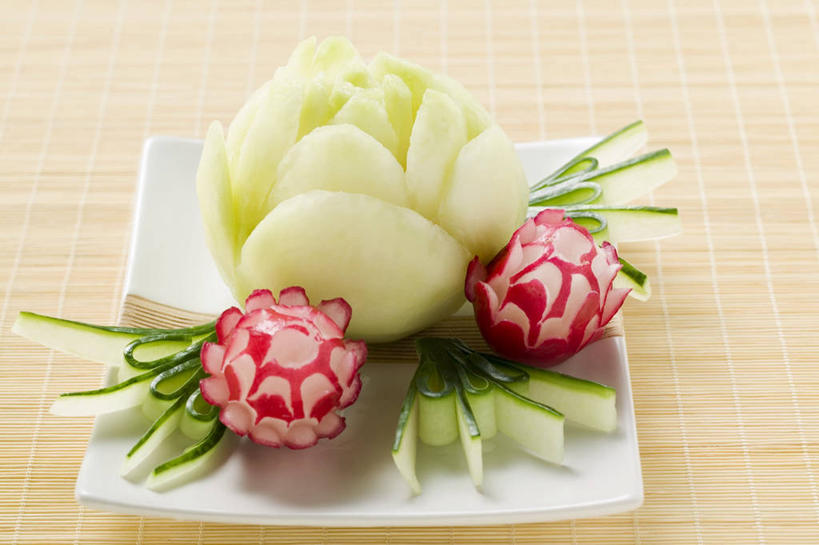 无人,横图,俯视,室内,特写,白天,餐桌,桌子,萝卜,黄瓜,蔬菜,餐具,阴影,新鲜,装饰,盛开,反射,雕刻,碟子,盘,影子,食品,花蕾,花,花瓣,花朵,鲜花,食物,一个,盘子,碟,花苞,花蕊,有机食品,绿色食品,单个,餐台,华丽,修饰,点缀,衬托,美观,雅致,雅观,雕镂,雕琢,镌刻,大红萝卜,东北红萝卜,青瓜,莱菔,胡瓜,红萝卜,彩图,高角度拍摄