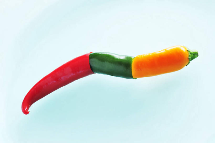 无人,横图,俯视,室内,特写,白天,辣椒,蔬菜,蓝色背景,朦胧,模糊,新鲜,食品,食物,一个,红色,绿色,橙色,摄影,有机食品,绿色食品,影棚,单个,辣角,红海椒,大椒,辣虎,广椒,辣子,红辣椒,海椒,番椒,彩图,高角度拍摄,影棚拍摄,拍摄