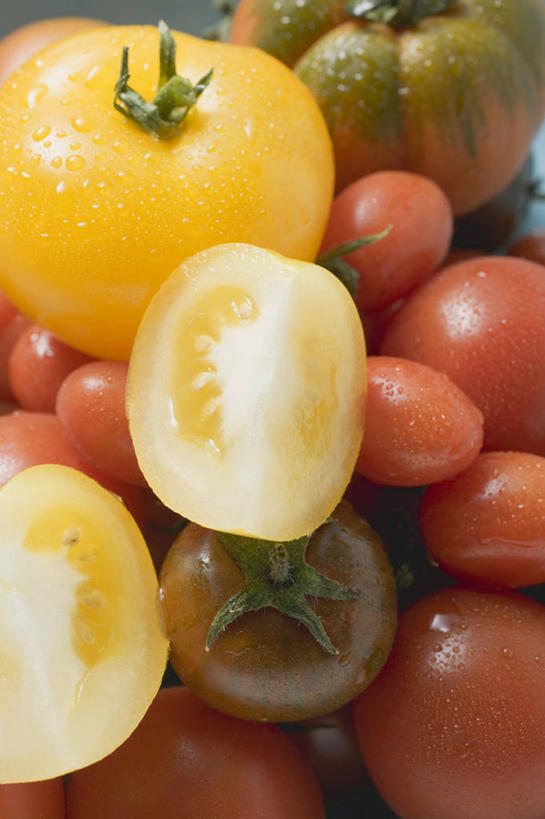 无人,竖图,俯视,室内,特写,白天,桌面,桌子,蔬菜,西红柿,小番茄,切开,阴影,新鲜,反射,木制,影子,食品,食物,黄色,红色,绿色,木制品,切,有机食品,绿色食品,剖面,切面,小西红柿,樱桃小番茄,珍珠小番茄,樱桃番茄,圣女果,番茄,彩图,高角度拍摄