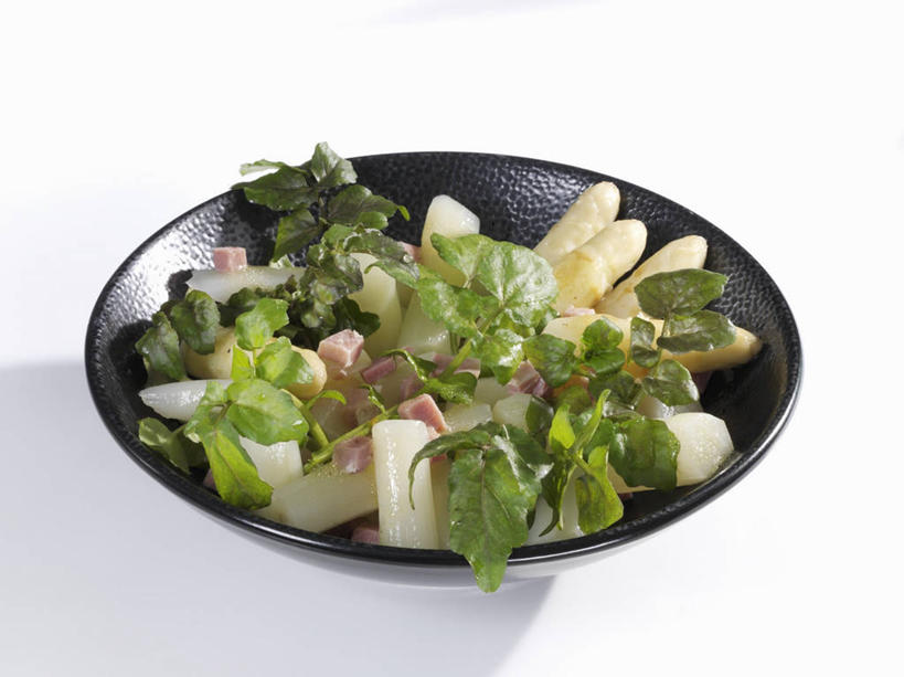 无人,横图,俯视,室内,特写,白天,白色背景,植物,桌面,桌子,芦笋,蔬菜,餐具,叶子,阴影,新鲜,反射,木制,碟子,盘,纹理,影子,生食,蔬菜沙拉,沙拉,食品,绿叶,色拉,沙律,食物,一个,绿色,黑色,盘子,木制品,碟,嫩叶,摄影,有机食品,绿色食品,影棚,单个,色拉酱,千岛酱,豆瓣菜,肌理,水蔊菜,水田芥菜,水茼蒿,西洋菜,叶,叶片,叶脉,猪尾巴,药鸡豆子,石刁柏,蚂蚁杆,龙须菜,狼尾巴根,彩图,高角度拍摄,影棚拍摄,拍摄