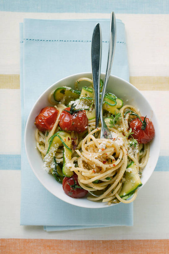 面食,面条,意大利面,无人,竖图,俯视,室内,特写,白天,西餐,餐桌,桌子,蔬菜,西红柿,小番茄,餐具,阴影,新鲜,反射,叉子,影子,陶瓷,面,料理,食品,西葫芦,陶瓷制品,食物,三个,容器,碗,白瓜,西式,摄影,有机食品,绿色食品,影棚,餐台,储藏,储存,餐叉,茭瓜,小西红柿,樱桃小番茄,珍珠小番茄,进餐用具,樱桃番茄,圣女果,番茄,彩图,高角度拍摄,影棚拍摄,拍摄,贮存