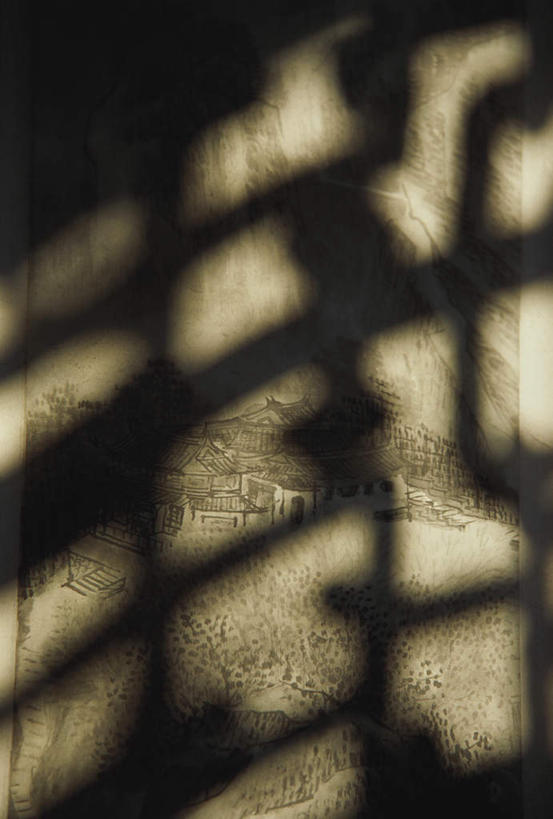 无人,家,竖图,室内,特写,白天,正面,一张,悬挂,阴影,花纹,艺术,光线,影子,纸,房屋,屋子,图画,文化,传统,楼房,壁画,住宅,画,阳光,彩图,房子