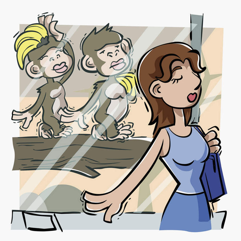 西方人,一个人,无人,动物园,举,闭眼,笑,微笑,露齿笑,横图,插画,室内,白天,白色背景,正面,跳舞,数码,科技,窗户,哺乳动物,猴,野生动物,猴子,香蕉,水果,欧洲,欧洲人,仅一个年轻女性,仅一个女性,仅一个人,阴影,服装,新鲜,网络,包,皮包,生食,食品,果实,高光,几何,计算机图形,合成,图画,休闲装,玻璃窗,画,食物,衣服,蓝色,动物,托,休闲,休闲服,可爱,服饰,活泼,有机食品,绿色食品,幽默,单肩包,电脑合成图,数码合成图,合成图,诙谐,舞姿,漫画,写实,具体,具象,漠视,无视,疏忽,风趣,忽视,年轻女性,女人,女性,白种人,甘蕉,闭眼睛,闭着眼,闭着眼睛,举起,举手,举着,向上举,向上伸,向上托,半身,彩图,舞蹈,轻忽