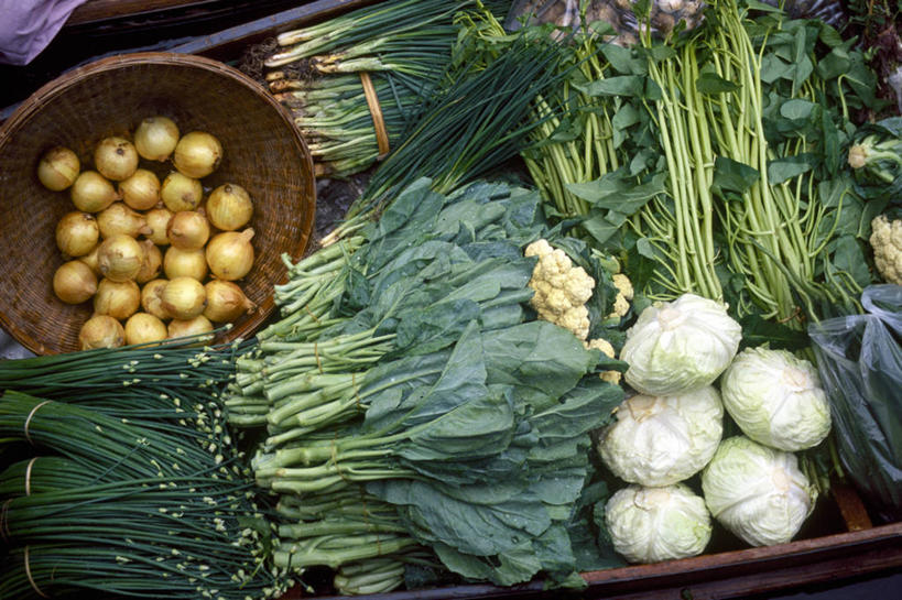 无人,横图,蔬菜,洋葱,篮子,花椰菜,食品,摄影,有机食品,多样,清新,空心菜,选择,韭,彩图