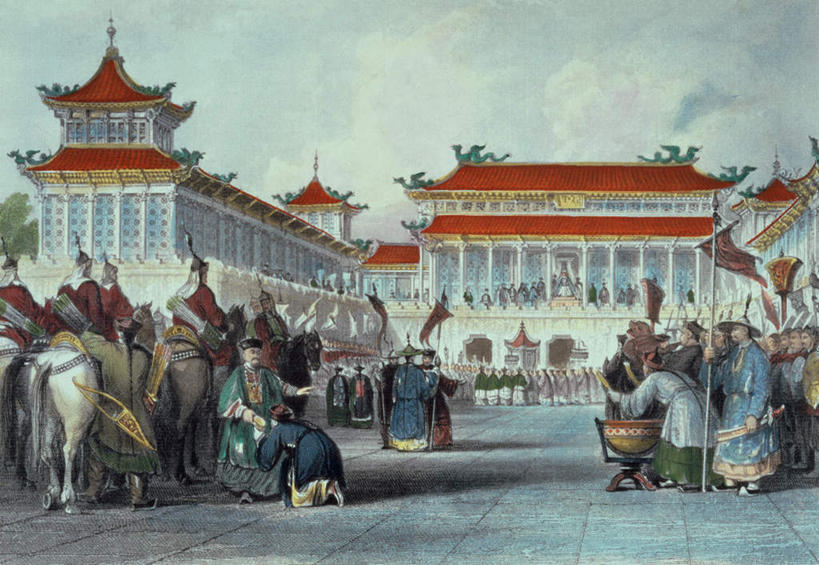 东方人,无人,家,宫殿,站,举,横图,室内,白天,正面,民族服装,绘画,马,野生动物,旗帜,油画,亚洲,许多,士兵,弯腰,服装,艺术,房屋,屋子,云,云朵,鼓,很多,许多人,古典,云彩,黄种人,文化,旗子,楼房,住宅,衣服,蓝色,白云,蓝天,天空,动物,工艺品,天,品味,托,站着,一群人,运输,服饰,牲畜,晴朗,皇帝,美术,权威,高雅,衣着,穿着,高贵,美学,弯身,权力,统治,旌旗,旗号,权势,衣饰,天子,九五之尊,圣上,统治者,陛下,官家,势力,男人,男性,年轻男性,年轻女性,女人,女性,亚洲人,晴空,举起,举手,举着,向上举,向上伸,向上托,站立,彩图,全身,传统服装,民俗服,房子