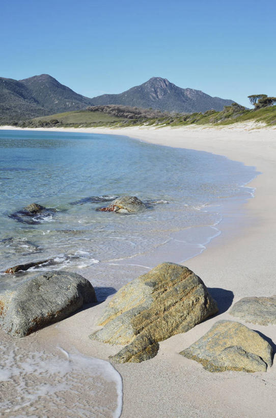 无人,公园,竖图,室外,白天,正面,旅游,度假,海浪,海洋,石头,美景,沙滩,山,山脉,植物,澳大利亚,阴影,光线,沙子,石子,影子,海岸,景观,浪花,山顶,山峰,沙地,山峦,娱乐,树,树木,蓝色,绿色,蓝天,天空,阳光,自然,海水,群山,天,享受,休闲,景色,放松,生长,晴朗,成长,国家公园,自然风光,大洋洲,塔斯马尼亚,澳洲,海景,沉积岩,万里无云,南方大陆,澳大利亚联邦,塔斯马尼亚州,颠峰,极峰,水成岩,菲欣纳国家公园,大海,风浪,海,海水的波动,海滩,近岸浪,石块,岩石,涌浪,晴空,晴空万里,彩图