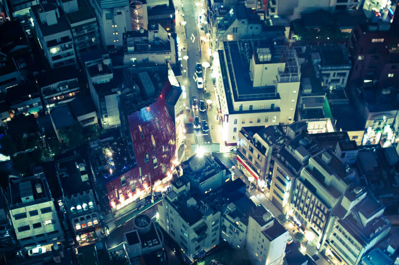 横图,俯视,航拍,室外,夜晚,度假,美景,城市风光,城市,道路,建筑,街道,路,公路,汽车,东京,日本,景观,交通,首都,娱乐,享受,休闲,景色,放松,摄影,照亮,鸟瞰,马路,彩图,高角度拍摄
