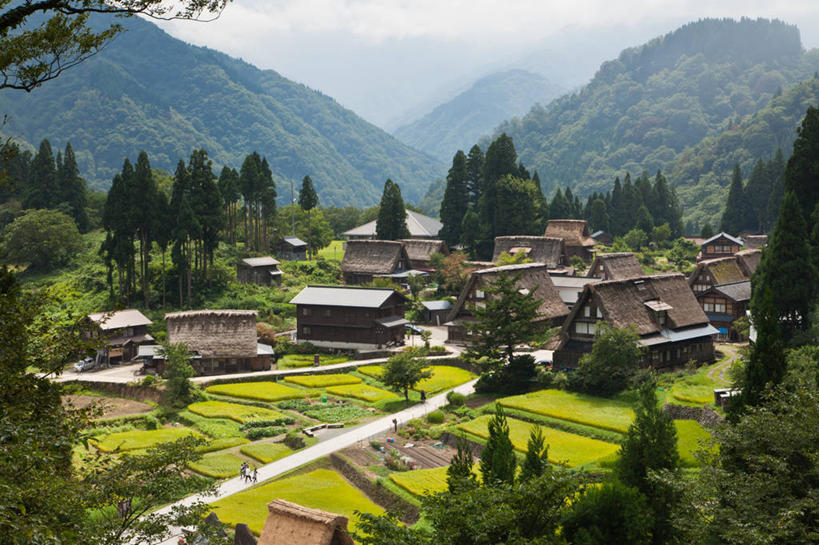 无人,横图,室外,白天,农业,美景,山脉,富山县,日本,日本文化,房屋,稻田,地形,景观,乡村,历史,树,风景,自然,景色,摄影,宁静,自然风光,彩图,联合国教科文组织
