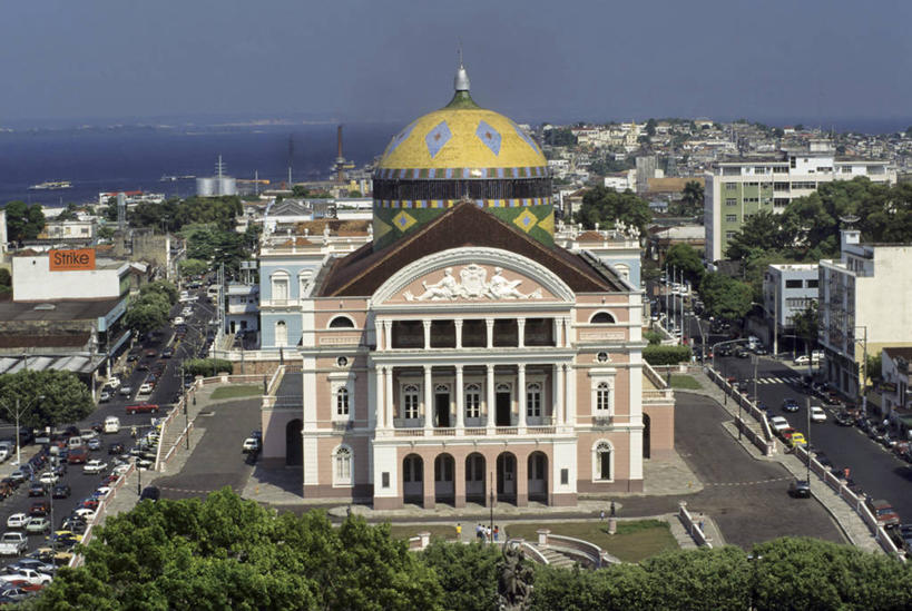 横图,俯视,室外,白天,度假,美景,城市风光,城市,建筑,剧院,巴西,景观,娱乐,享受,休闲,景色,南美,放松,摄影,宁静,拉丁美洲,马瑙斯,亚马孙剧院,巴西文化,彩图,高角度拍摄