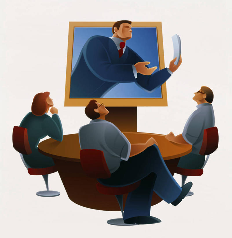 成年人,四个人,人群,商务人士,商务男性,商务女性,坐,竖图,插画,室内,白色背景,衬衫,商务,团队,显示器,技术,数码,科技,阴影,套装,会议,网络,屏幕,会议桌,高光,几何,计算机图形,听,合成,图画,画,办公椅,电脑合成图,数码合成图,权威,领导,企业,公司,合成图,商务装,计算机设备,合伙,漫画,工薪阶层,视频会议,计算机制图,写实,具体,具象,把握,男人,女人,白领,上班族,说话,半身,彩图,衬衣,掌控