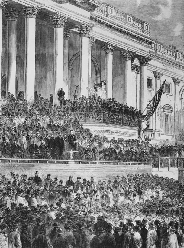 观众,竖图,黑白,插画,室外,白天,仰视,数码,科技,建筑,旗帜,阴影,庆祝,网络,许多人,高光,几何,计算机图形,合成,图画,历史,画,一群人,电脑合成图,数码合成图,亚伯拉罕.林肯,政府大楼,总统,合成图,群众,漫画,美国文化,写实,具体,具象,思想家,政治家,美国总统,历史人物,开端,低角度拍摄,就职典礼