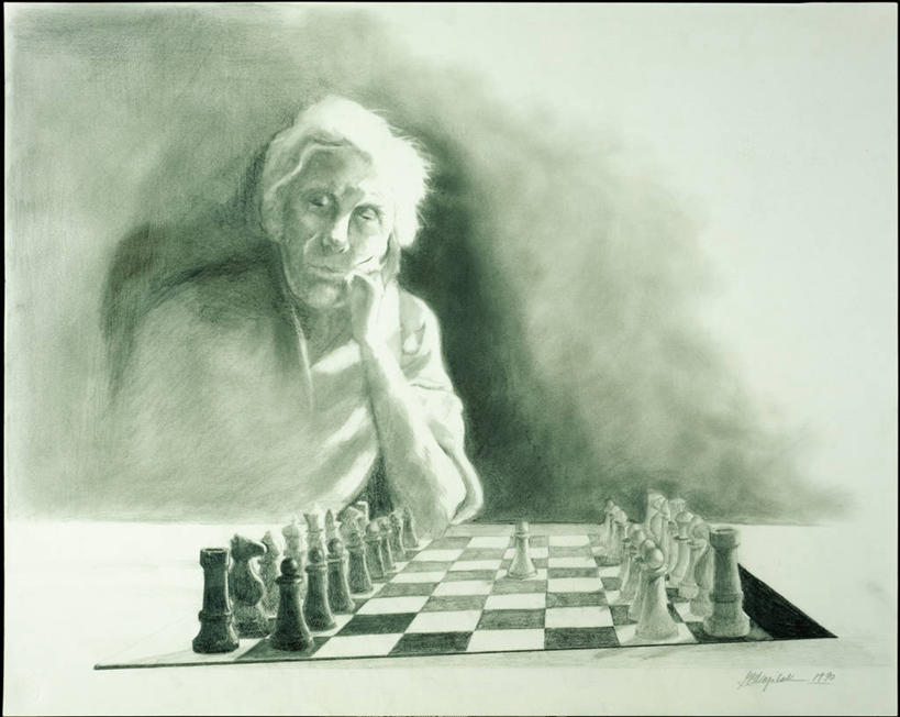 成年人,老年人,一个人,坐,横图,插画,阶调图片,室内,白天,绘画,智慧,数码,科技,油画,仅一个女性,仅一个人,撑,阴影,艺术,网络,高光,几何,计算机图形,古典,合成,图画,托腮,文化,画,工艺品,品味,托,思考,棋子,棋盘,决定,仅一个老年女性,美术,电脑合成图,数码合成图,高雅,合成图,托下巴,漫画,写实,具体,具象,美学,策略,技能,美术工艺,老年女性,女人,女性,休闲活动,半身,彩图