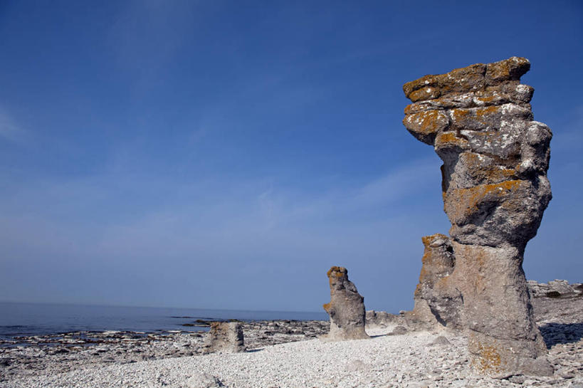 无人,横图,室外,海洋,瑞典,欧洲,岛,海岸线,地标建筑,摄影,斯堪的纳维亚,斯堪狄纳维亚半岛,石灰石,法鲁,地质学,海滩,彩图,波罗的海三国