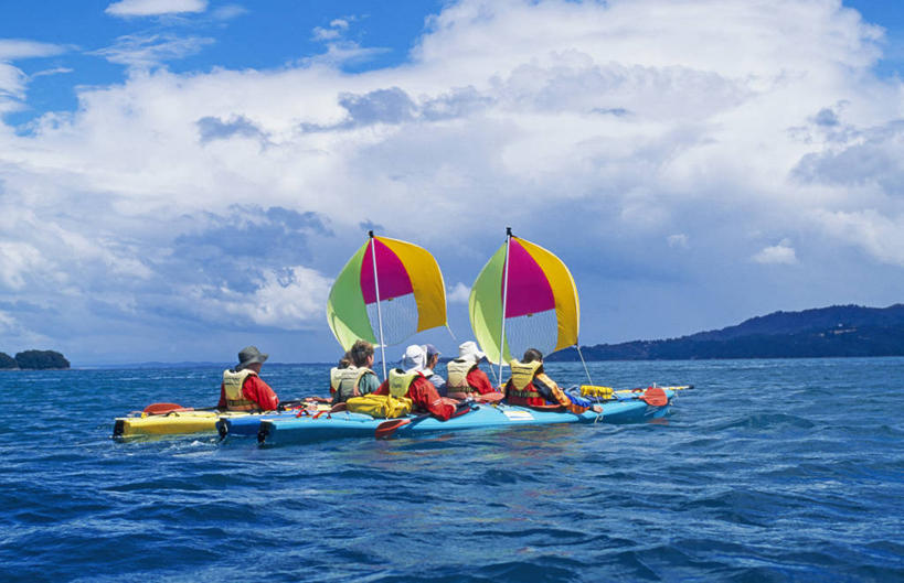 帆船,横图,室外,运动,海洋,船,新西兰,交通工具,帆,放松,摄影,航海,载具,艾贝尔塔斯曼国家公园,新西兰南岛,海滩,休闲活动,彩图,皮船