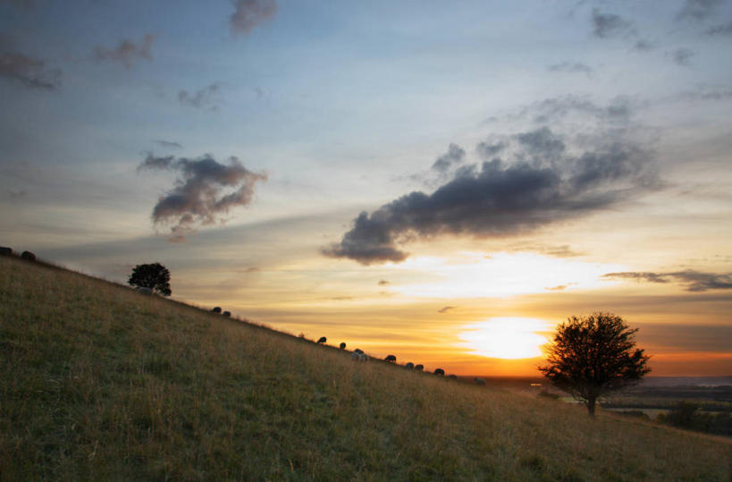 无人,横图,室外,美景,日落,山,英国,景观,云,树,风景,天空,自然,景色,摄影,宁静,自然风光,白金汉郡,彩图