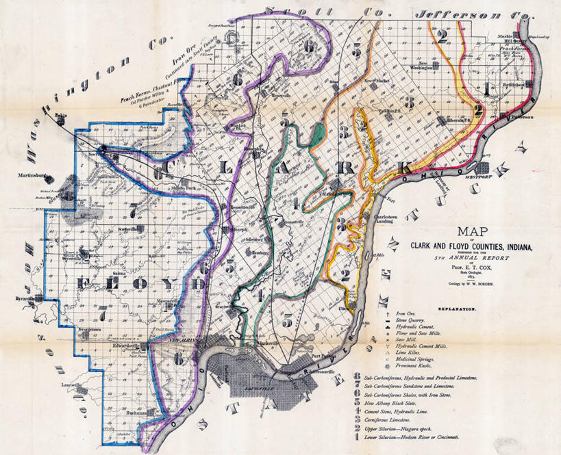 无人,横图,地图,历史,古董,克拉克县,彩图,地图学