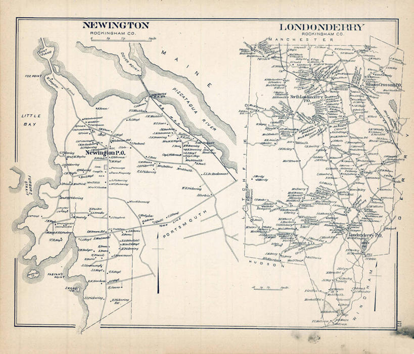 无人,横图,地图,美国,城镇,历史,古董,北美,北美洲,美洲,新罕布什尔州,北亚美利加洲,亚美利加洲,新罕布什尔,新罕布夏州,花岗岩州,花冈岩之州,滑雪之州,新英格兰,纽英仑,彩图,美利坚合众国,地图学,伦敦德里