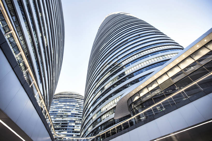 无人,横图,室外,白天,仰视,度假,美景,窗户,城市风光,标志建筑,城市,地标,建筑,北京,中国,亚洲,弯曲,艺术,景观,建筑群,娱乐,建设,现代,风景,蓝天,天空,享受,休闲,办公大楼,景色,放松,摄影,建造,都市风光,东亚,玻璃杯,彩图,低角度拍摄,高层建筑,建筑结构,广角,望京,望京SOHO,bj175