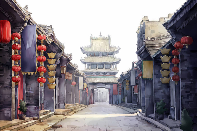 商店,横图,插画,旅游,度假,数码,科技,建筑,街道,平遥,亚洲,阴影,网络,灯笼,古城,牌楼,高光,几何,计算机图形,合成,图画,历史,娱乐,画,古代,风景,地标建筑,享受,休闲,放松,电脑合成图,数码合成图,水彩画,合成图,中国文化,漫画,远古,写实,具体,具象,晋中,古远,彩图,旅行,传统文化,bj175