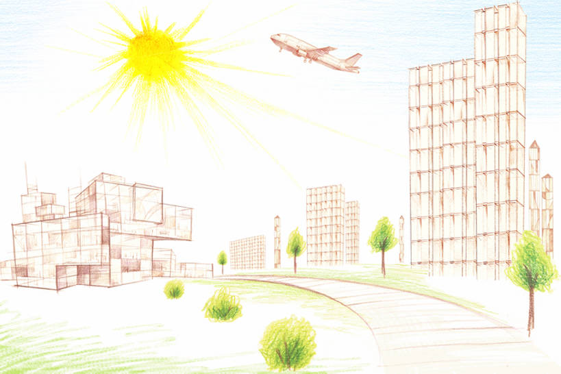 无人,横图,插画,背景,度假,商务,数码,科技,美景,太阳,城市风光,城市,飞机,建筑,街道,路,摩天大楼,日光,阴影,网络,材料,景观,半空,高光,几何,计算机图形,合成,图画,娱乐,现代,飞,画,树,蓝色,天空,享受,休闲,景色,放松,运输,电脑合成图,数码合成图,早晨,合成图,都市风光,华贵,漫画,素描,市区,写实,具体,具象,金融区,彩图,bj175