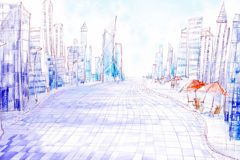 无人,横图,插画,室外,白天,度假,数码,科技,美景,城市风光,城市,道路,建筑,街道,路,公路,阴影,网络,景观,城镇,交通,高光,几何,计算机图形,合成,图画,娱乐,现代,画,风景,享受,休闲,景色,放松,生活方式,轮廓,灵感,电脑合成图,数码合成图,创造力,合成图,都市风光,漫画,草图,写实,具体,具象,设计,马路,彩图,bj175
